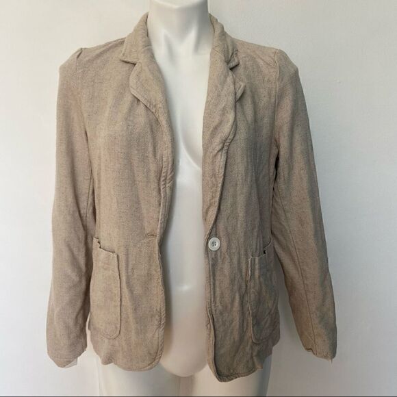 Premise Linen Blend Oatmeal Casual Blazer - Picture 4 of 9